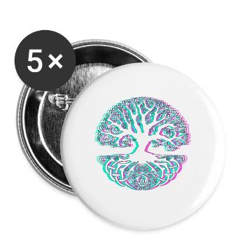 Baum - Buttons groß 56 mm (5er Pack) - Weiß - Vorne