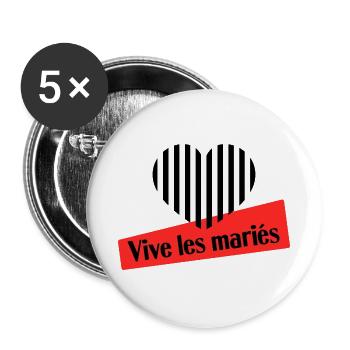 VALENTINSTAG. Junggesellinnenabschied. ICH LIEBE DICH. ICH LIEBE DICH. LIEBE - Buttons groß 56 mm (5er Pack) - Weiß - Vorne
