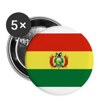 Bolivien - Buttons groß 56 mm (5er Pack) - Weiß - Vorne