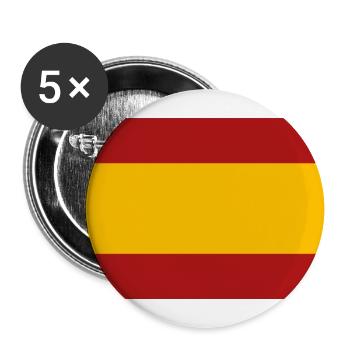 SPANISCHE FLAGGE - Buttons groß 56 mm (5er Pack) - Weiß - Vorne
