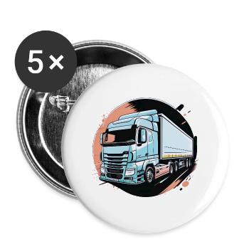 Sattelzugmaschine - Buttons groß 56 mm (5er Pack) - Weiß - Vorne
