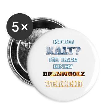 BRENNHOLZ - Buttons groß 56 mm (5er Pack) - Weiß - Vorne