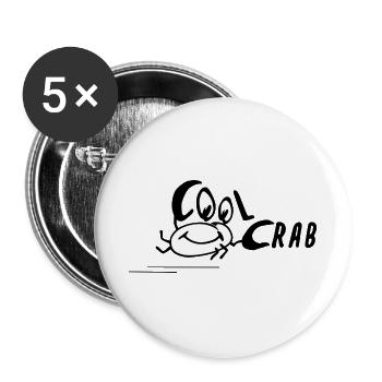 Cool Crab Coole Krabbe baby lustiges Bild funny - Buttons groß 56 mm (5er Pack) - Weiß - Vorne