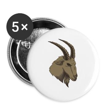 Ziege - Buttons groß 56 mm (5er Pack) - Weiß - Vorne