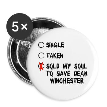 Rotes X-Tropfen Motiv Supernatural - Buttons groß 56 mm (5er Pack) - Weiß - Vorne
