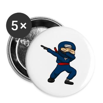 Ninja - Buttons groß 56 mm (5er Pack) - Weiß - Vorne