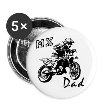 mx dad - Buttons groß 56 mm (5er Pack) - Weiß - Vorne