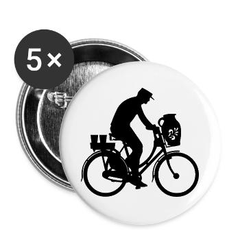 Fahrrad & Bembel in Frankfurt (Mann) - Buttons groß 56 mm (5er Pack) - Weiß - Vorne