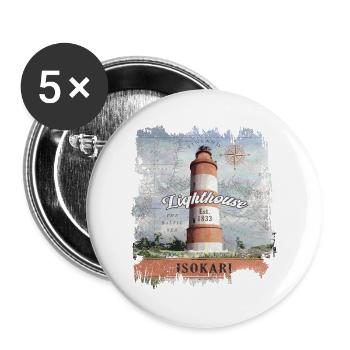 ISOKARI LIGHTHOUSE PRODUKTE FÜR ALLE ALTERSGRUPPEN, siehe - Buttons groß 56 mm (5er Pack) - Weiß - Vorne