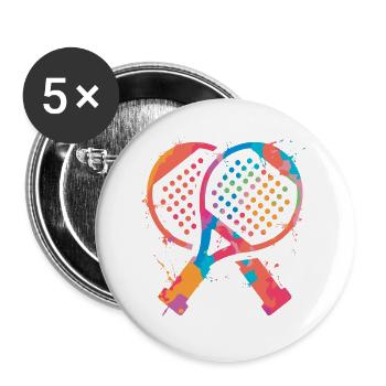 Padel-Tennis Padelschläger Mädchen Padel - Buttons groß 56 mm (5er Pack) - Weiß - Vorne