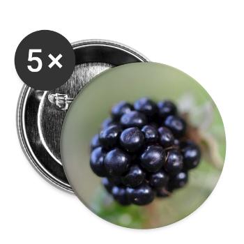 Brombeere Brombeeren Beeren Früchte - Buttons groß 56 mm (5er Pack) - Weiß - Vorne