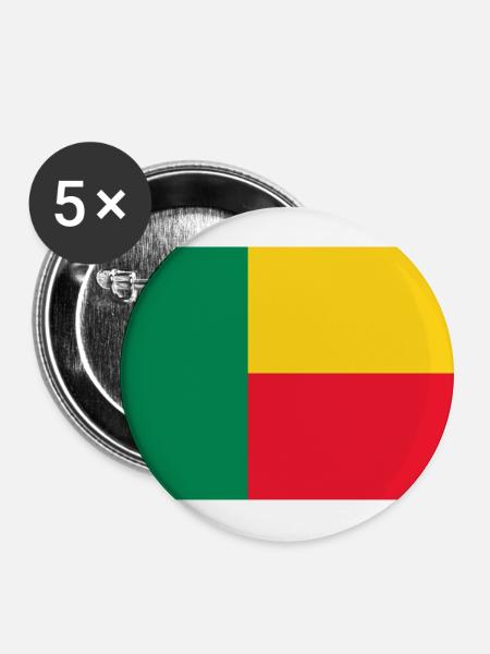 Benin - Buttons groß 56 mm (5er Pack) - Weiß