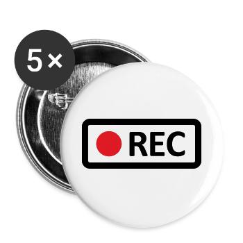 Kamera REC Aufnahmetaste. Aufnehmen, live, rec - Buttons groß 56 mm (5er Pack) - Weiß - Vorne