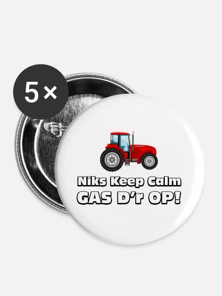 farmer - Nothing calm, gas on it! Farmers tractor - Buttons large 2.2''/56 mm (5-pack) - white