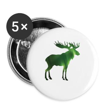 elch skandinavien - Buttons groß 56 mm (5er Pack) - Weiß - Vorne