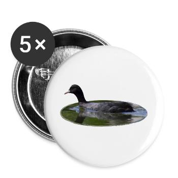 Blässhuhn - Buttons groß 56 mm (5er Pack) - Weiß - Vorne