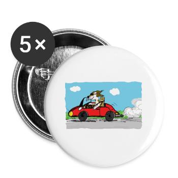 rennfahrer - Buttons groß 56 mm (5er Pack) - Weiß - Vorne