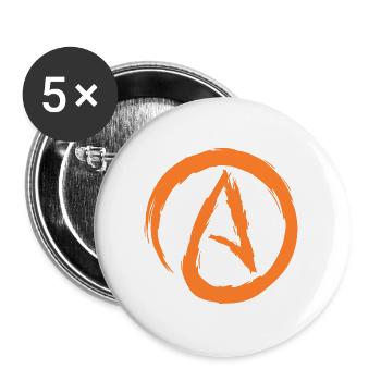 Atheismus Symbol Atheist Darwin Evolution Geschenk - Buttons groß 56 mm (5er Pack) - Weiß - Vorne