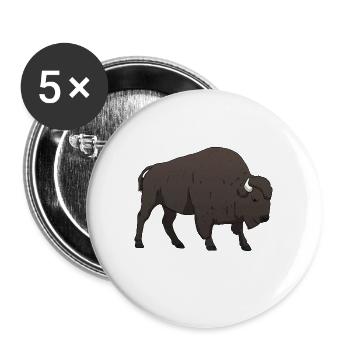 Bison Büffel - Buttons groß 56 mm (5er Pack) - Weiß - Vorne