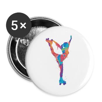 Rollschuh Roller Skating Damen Kinder Rollschuhe - Buttons groß 56 mm (5er Pack) - Weiß - Vorne