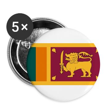 Sri Lanka - Buttons groß 56 mm (5er Pack) - Weiß - Vorne