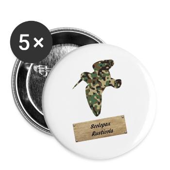 OBV - Camo Becasse Scolopax Rusticola # 2 - Buttons groß 56 mm (5er Pack) - Weiß - Vorne