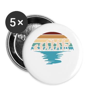 Grill Evolutions Shirt - Neandertaler bis Grillmei - Buttons groß 56 mm (5er Pack) - Weiß - Vorne