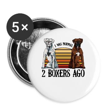 boxeur - Lot de 5 grands badges (56 mm) - blanc - Devant