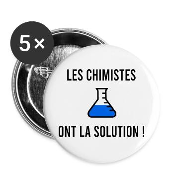 Humor von Chemikern - Buttons groß 56 mm (5er Pack) - Weiß - Vorne