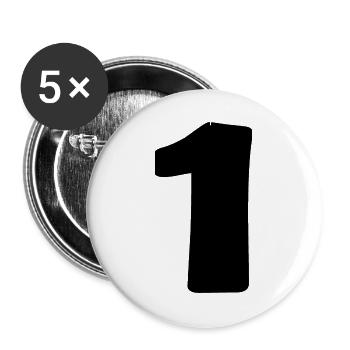 1. 1 JAHR. 1. JAHRESTAG. 1 JAHR GEBURTSTAG - Buttons groß 56 mm (5er Pack) - Weiß - Vorne