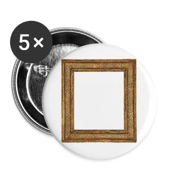 Goldener Bilderrahmen - Buttons groß 56 mm (5er Pack) - Weiß - Vorne