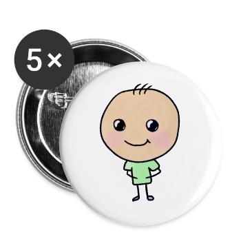 Tobias - Buttons groß 56 mm (5er Pack) - Weiß - Vorne