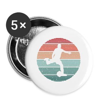 Fußballer Vintage Fußballtrainer Fußballspieler - Buttons groß 56 mm (5er Pack) - Weiß - Vorne