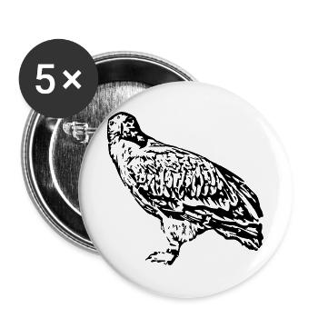 Wanderfalke, Falke, Falke, Vogel, Raubtier, Falke - Buttons groß 56 mm (5er Pack) - Weiß - Vorne