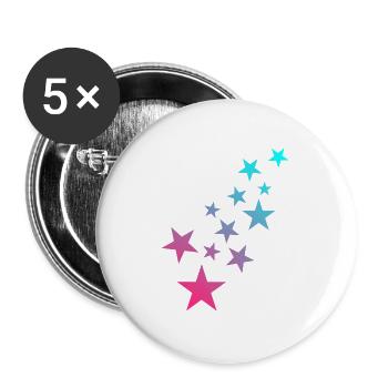 Stern Symbol Sternchen Muster - Buttons groß 56 mm (5er Pack) - Weiß - Vorne