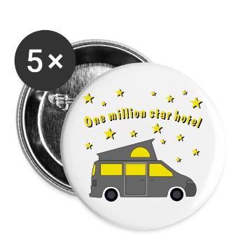 one million star hotel - Buttons groß 56 mm (5er Pack) - Weiß - Vorne