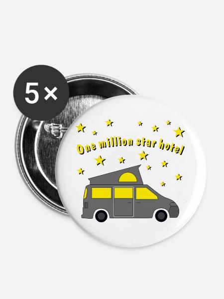 one million star hotel - Buttons groß 56 mm (5er Pack) - Weiß