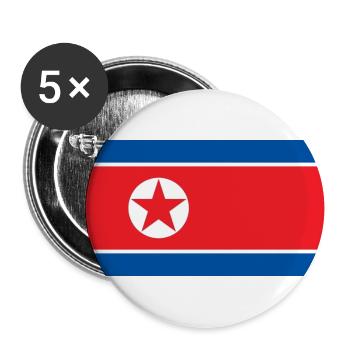 Nordkorea - Buttons groß 56 mm (5er Pack) - Weiß - Vorne