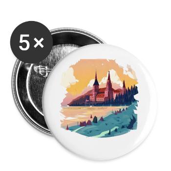 Deutschland ist ein Land mit üppiger und vielfälti - Buttons groß 56 mm (5er Pack) - Weiß - Vorne