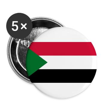 Sudan – Flaggenwappen, dreieckiges Emblem - Buttons groß 56 mm (5er Pack) - Weiß - Vorne