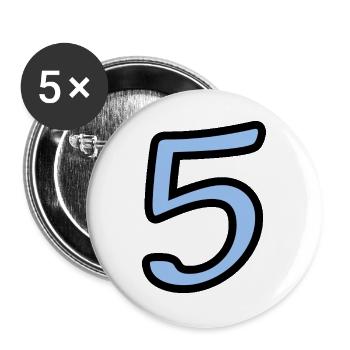5. 5 JAHRE. 5-JÄHRIGES JUBILÄUM. 5-JÄHRIGES JUBILÄUM. 5. - Buttons groß 56 mm (5er Pack) - Weiß - Vorne