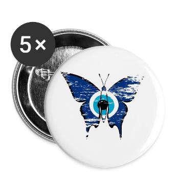 Nazar Schmetterling used - Buttons groß 56 mm (5er Pack) - Weiß - Vorne