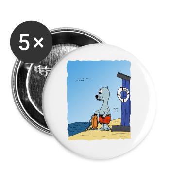 bademeister - Buttons groß 56 mm (5er Pack) - Weiß - Vorne