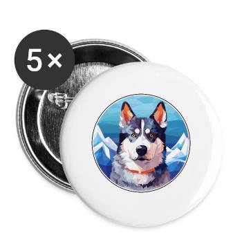 Cao De Seo Miguel Hunderasse Cartoon Kawaii Waterco - Buttons groß 56 mm (5er Pack) - Weiß - Vorne