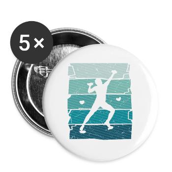 Klettern Bouldern Bergsteiger Freeclimber - Buttons groß 56 mm (5er Pack) - Weiß - Vorne