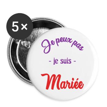 HOCHZEIT. ZUKÜNFTIGE BRAUT - Buttons groß 56 mm (5er Pack) - Weiß - Vorne
