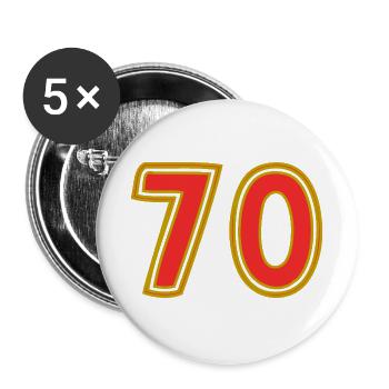 70. 70 YEARS. 70TH ANNIVERSARY. 70TH ANNIVERSARY. - Buttons large 2.2''/56 mm (5-pack) - white - Front