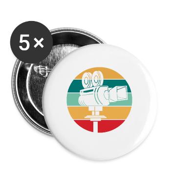 Filmemacher Kameraman Regisseur - Buttons groß 56 mm (5er Pack) - Weiß - Vorne