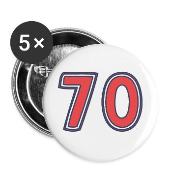70. 70 YEARS. 70TH ANNIVERSARY. 70TH ANNIVERSARY. - Buttons large 2.2''/56 mm (5-pack) - white - Front