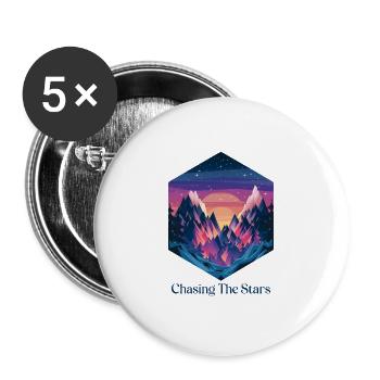 Chasing The Stars - Buttons large 2.2''/56 mm (5-pack) - white - Front